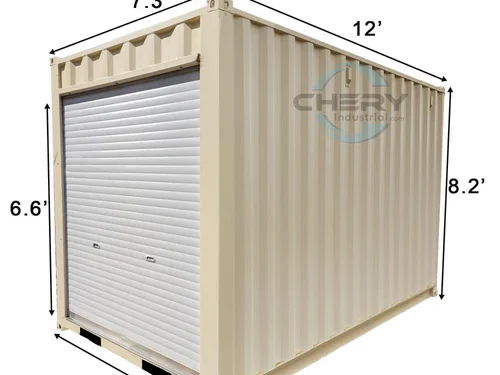 12′ Small Cubic Shipping Container, Rollup Door