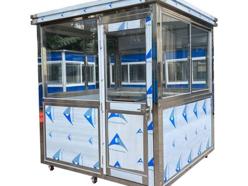 Stainless Steel Guard Shack With AC - 5x5 ft Security Booth