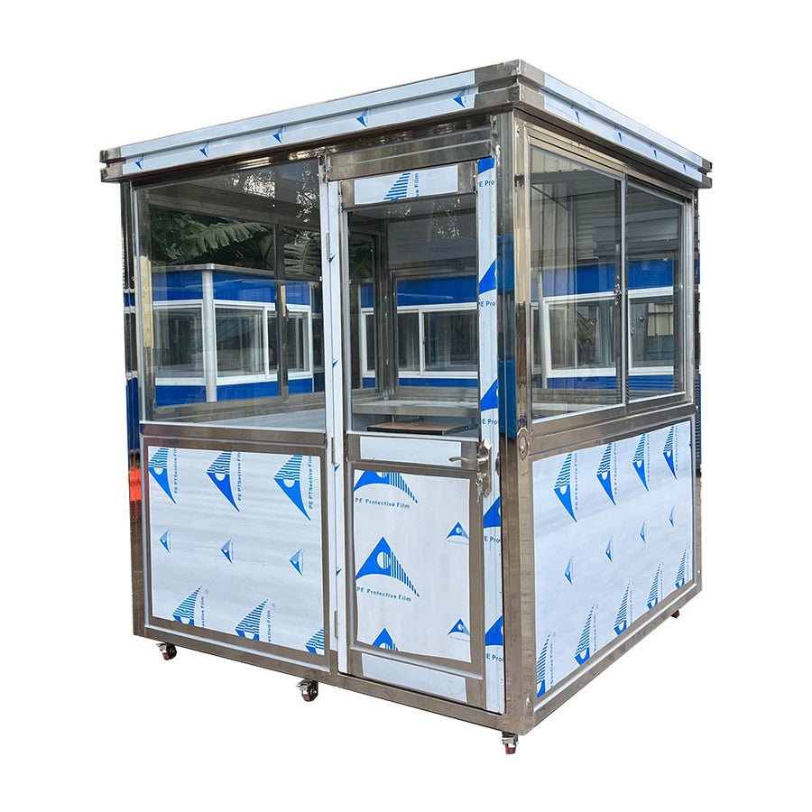 Stainless Steel Guard Shack With AC - 5x5 ft Security Booth