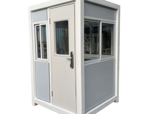 Grey Guard Shack With AC - 4x6 ft Security Booth