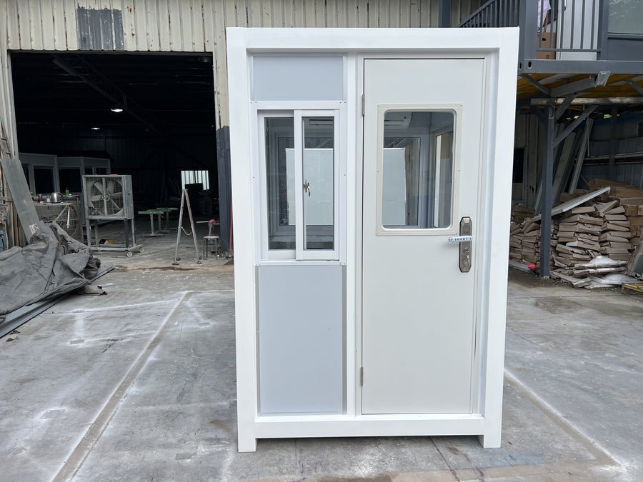 Grey Guard Shack With AC - 4x6 ft Security Booth - view 2