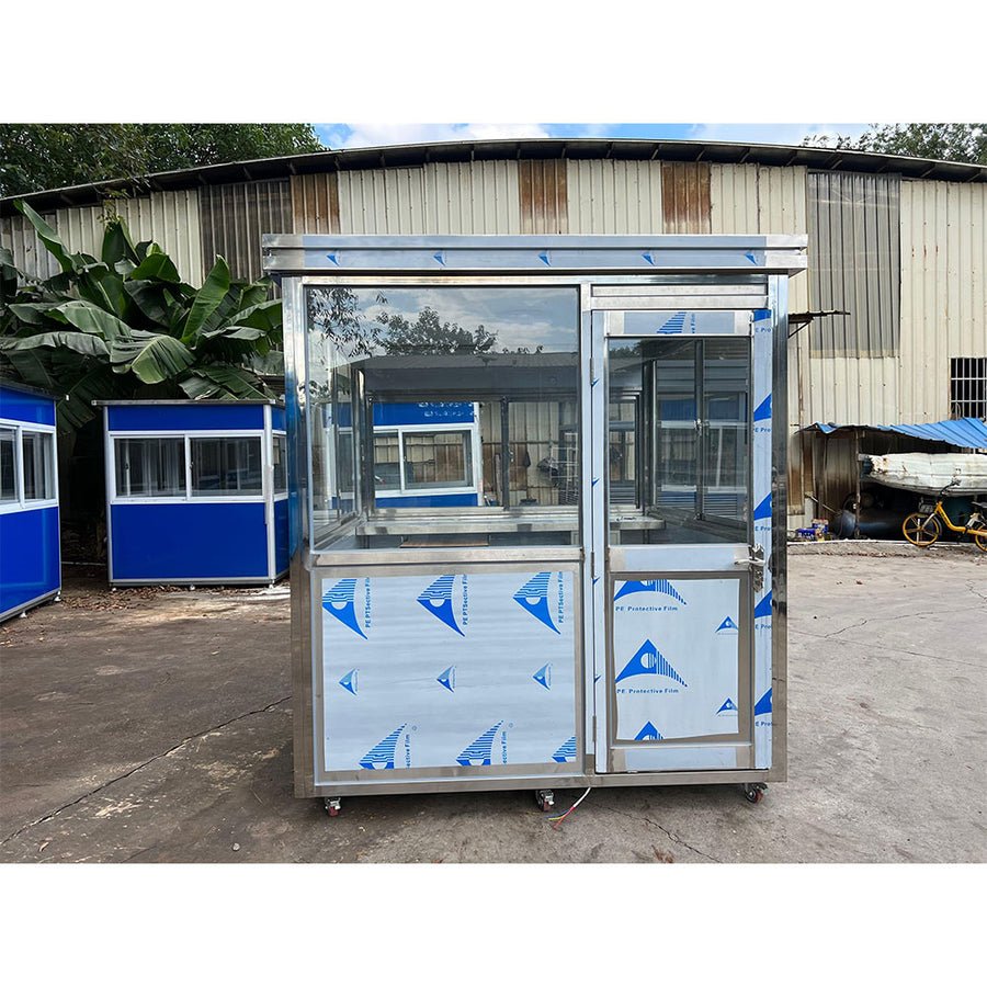 Stainless Steel Guard Shack With AC - 5x5 ft Security Booth - view 2