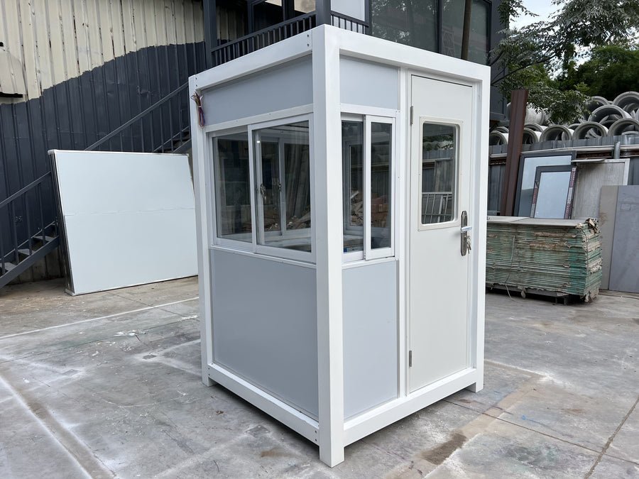 Grey Guard Shack With AC - 4x6 ft Security Booth - view 3