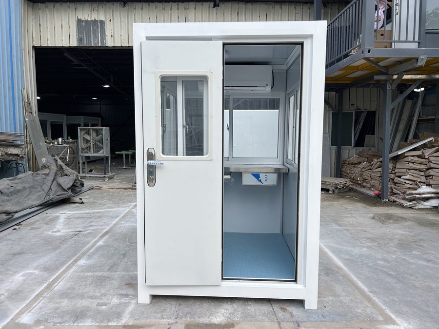Grey Guard Shack With AC - 4x6 ft Security Booth - view 4