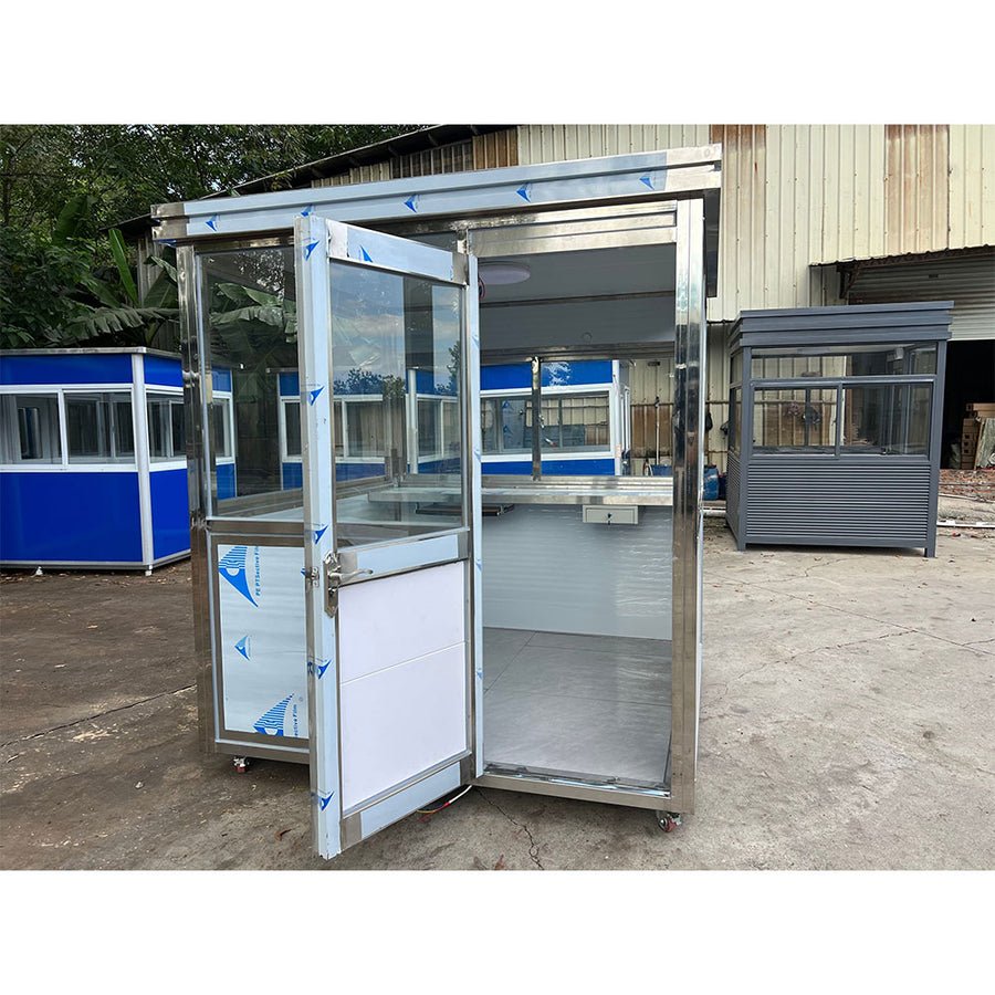 Stainless Steel Guard Shack With AC - 5x5 ft Security Booth - view 4