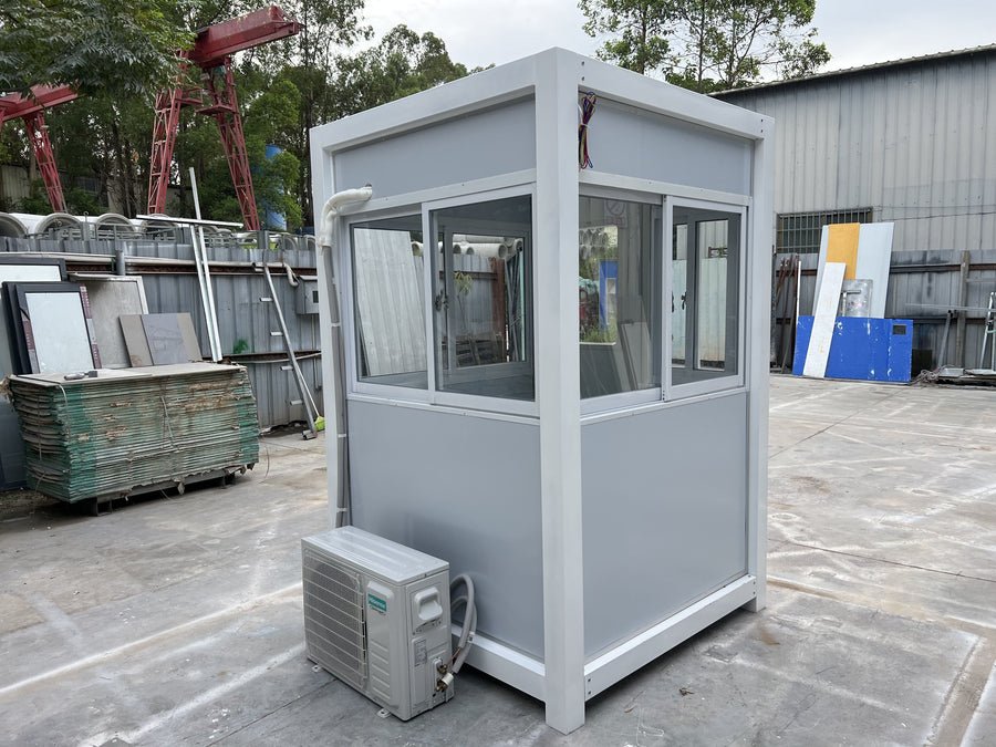 Grey Guard Shack With AC - 4x6 ft Security Booth - view 9